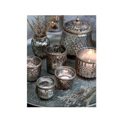 Opbevaringskrukke m. perlekant og lg