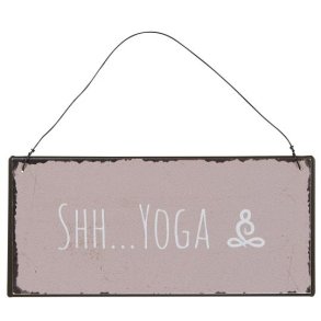 Metalskilt  "Shh yoga" fra Ib Laursen