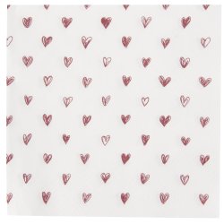 Servietter med rde hjerter