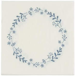 Serviet med stvbl blomsterkrans fra Ib Laursen