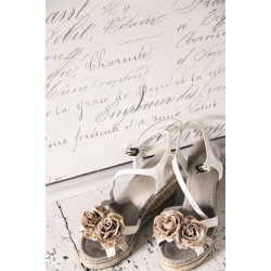 Tapet med tekst - creme fra Vintage paint