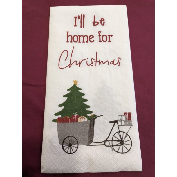 Servietter "I`ll be home for Christmas" fra Ib Laursen