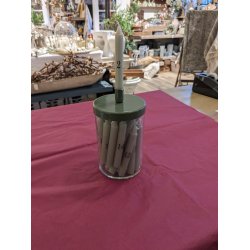 Glasstage med metallg til kertelys fra Ib Laursen