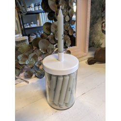 Glasstage med metallg til kertelys fra Ib Laursen