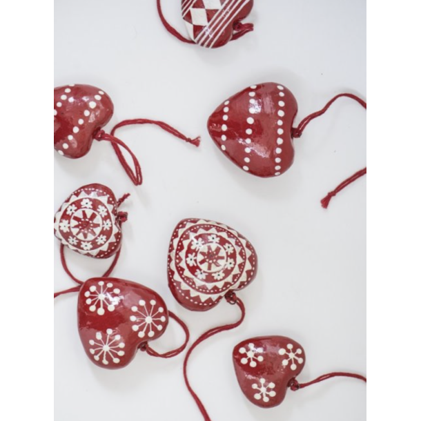 Julehjerte med harlekinmnster fra Ib Laursen - lille