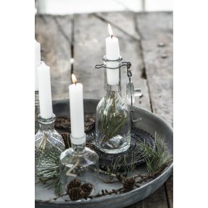 Apothekerglas til bedelys m/Harlekinmønster - Ib Laursen
