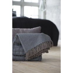 Plaid brun/stvet bl zigzagmnster fra Ib Laursen