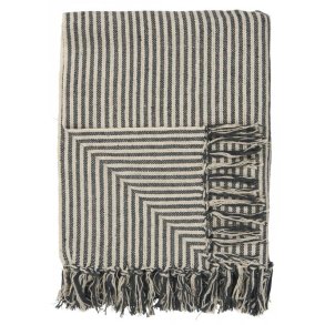 Plaid creme/sort brede striber