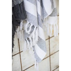 Plaid hvid m. sorte striber - Ib Laursen