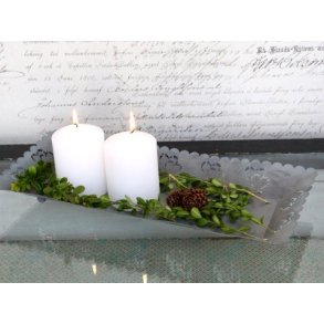 Fad med hjerter i zink - Chic Antique