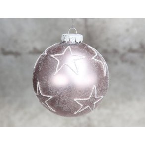 Julekugle med stjerner i antik rosa - Chic Antique