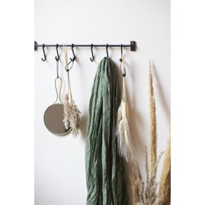 Knagerkke med 6 S-kroge - sort - Ib Laursen